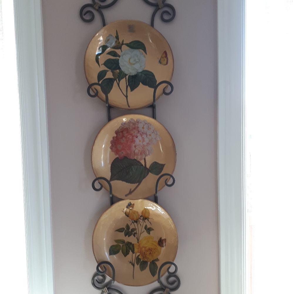 Handpainted floral plates